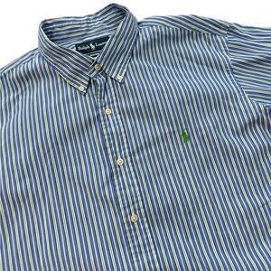 Polo Ralph Lauren Men’s Size XXL Long Sleeve Button Up‎ Shirt Blue/Green/White